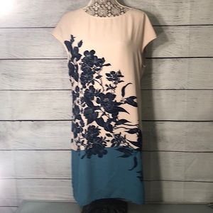 Max Studio Blue Floral Shift Dress L